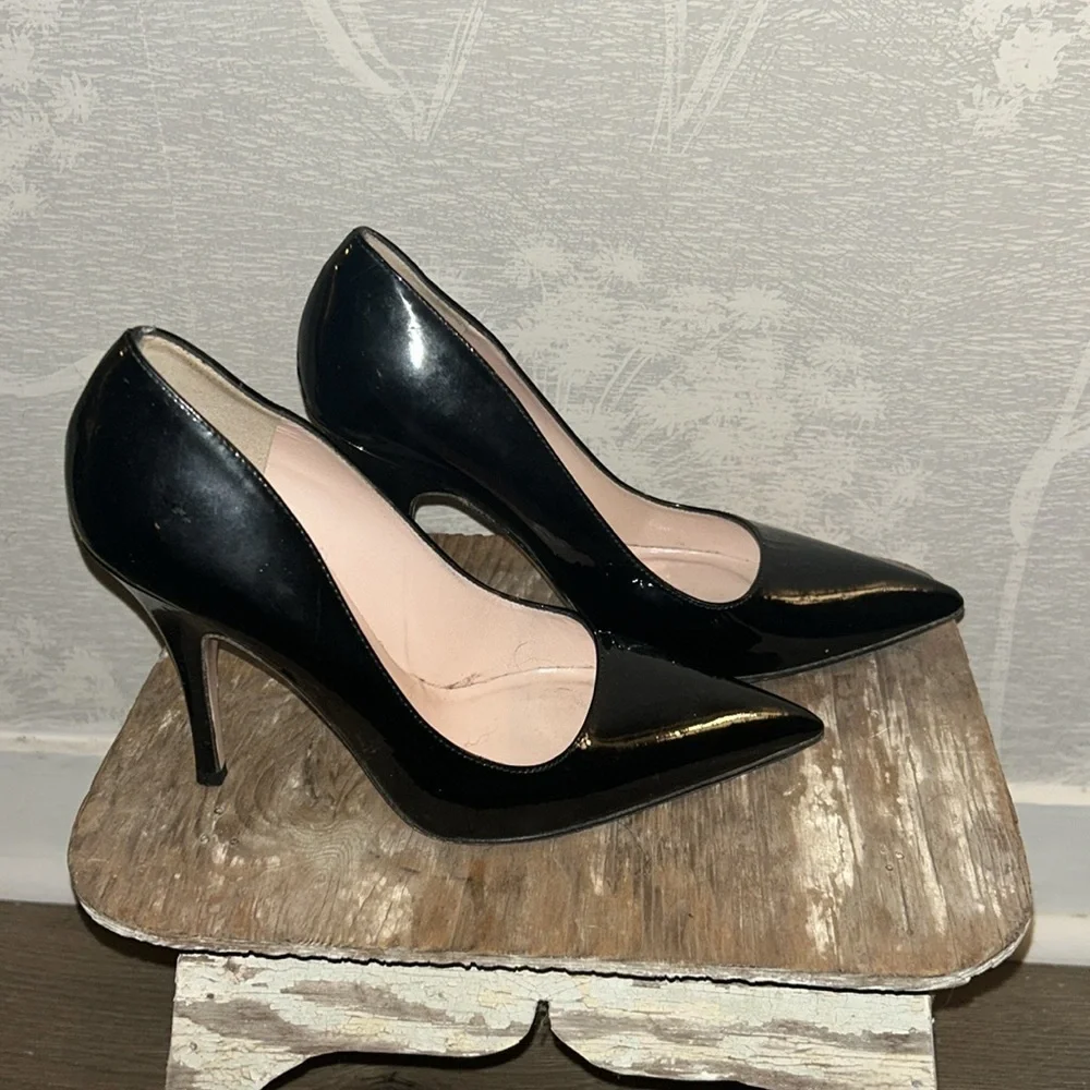 KATE SPADE • Black High Heels • Shiny • Size 5 & 5 1/2
